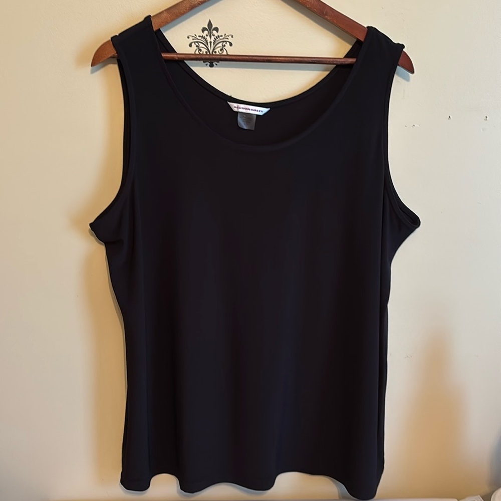 Allison Daley tank top women’s size large black basic shell top